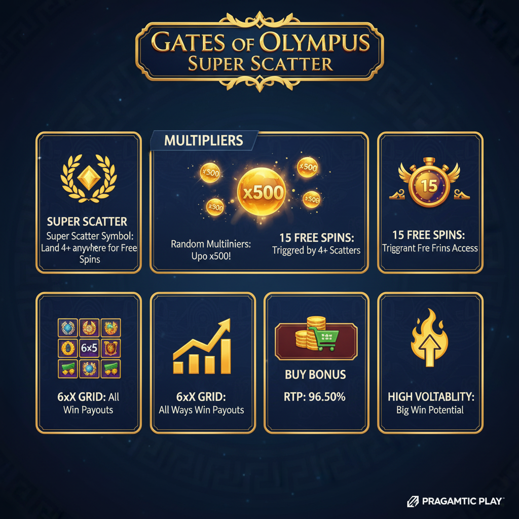 Особенности слота Gates of Olympus Super Scatter